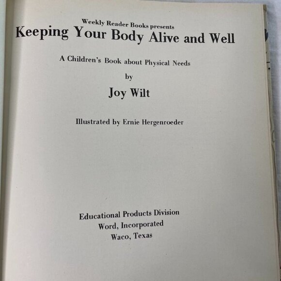 Vintage Keeping Your Body Alive and Well u 1978 Joy Wilt Ready Set Grow Series - Picture 7 of 12